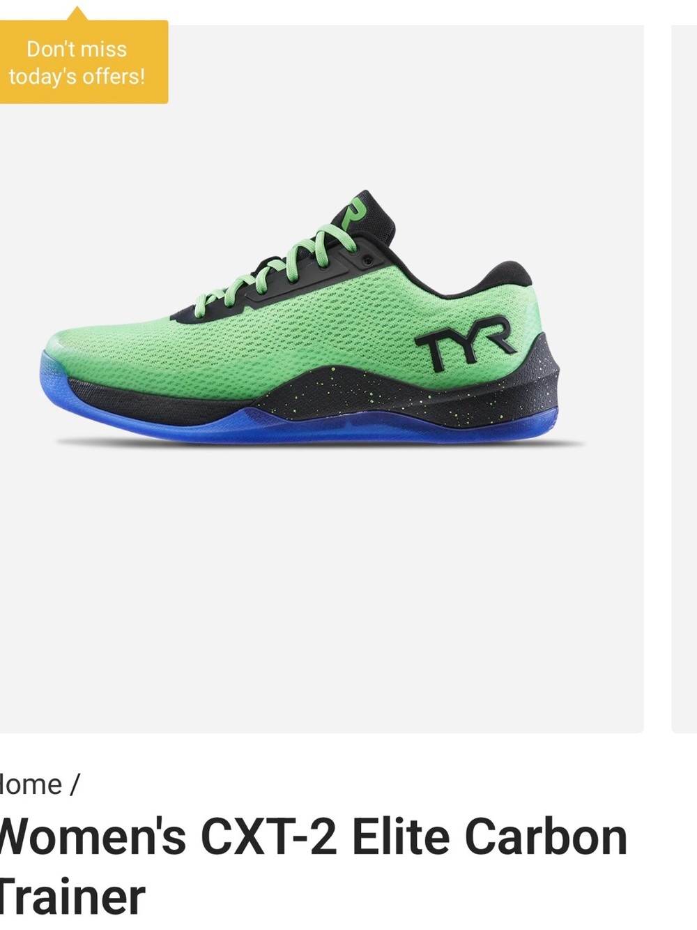 Size 7.5 TYR Carbon shoe